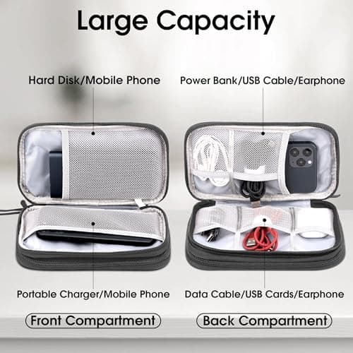 Arae Travel Essentials Electronic Organizer Double Layer - Dark Gray, M — view 3