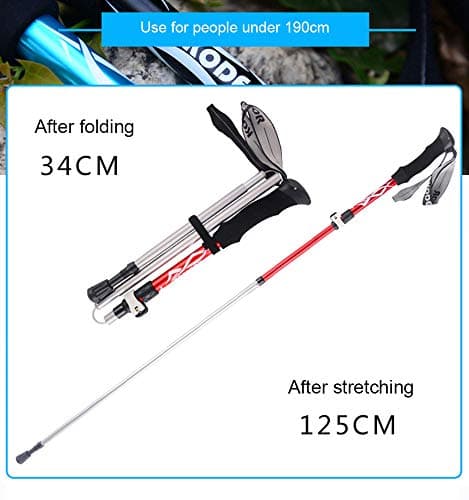 Nordic Walking Trekking Poles, Lightweight Adjustable Unisex, for Hiking, Trekking, Camping, Traveling, Climbing, 1 Pair, Gold — view 6