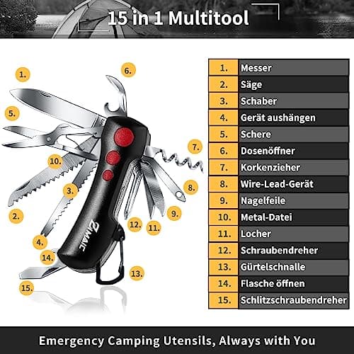 ZIMAIC 15 in 1 Multi Tool with Utility Karabiner Clip, Black — view 2