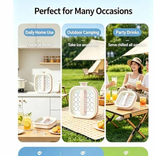 Portable Silicone Ice Ball Maker Kettle, 2-in-1 Silicone Ice Cube Tray Mold with Pull Handles, Ice Bottle for Whiskey, Cocktails, Travel, Camping & Home Bar, Grey — view 5