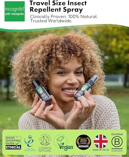 Incognito Insect Repellent Spray - 3x100ml - Travel-Sized Natural DEET Free Formula - Protects for Up to 7 Hours - Shields from a Wide Range of Biting Insects - Travel Friendly Organic Mosquito Repellent — view 2