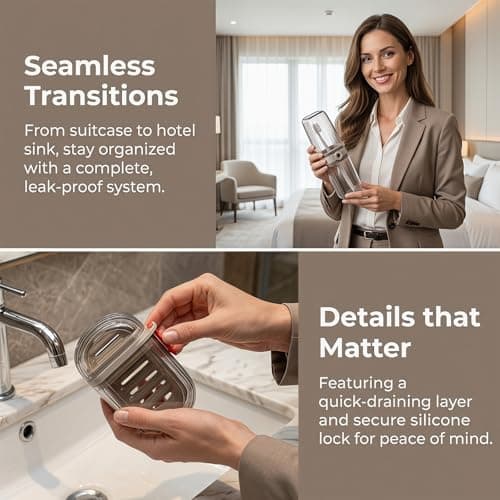 3Pack Travel Soap Case with Lid,Leakproof Waterproof Soap Holder Box Set — view 3