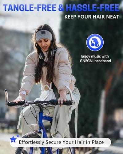 5-in-1 Sleep Headphones Bluetooth 5.4,Sports Wireless Bluetooth Headband,with Thin HD Stereo Speaker, Soft Music Headband Earphones for Men Women Teens Sleeping Workout Yoga & Travel , Washable — view 3