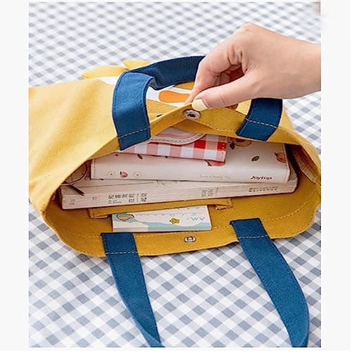 Xshelley Canvas Tote Bag Cute Duck graphic tote funny tote tote bag for Lunch Grocery Bag Shopping Beach Shoulder Bag (yellow) — view 6