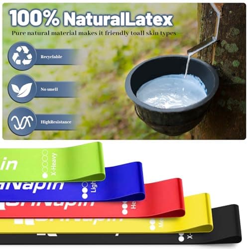 Resistance Bands 5-piece Set with User Guide and Carry Bag,Exercise Bands with 5 Levels for Latex Elastic Bands for Yoga,Pilates, Rehab, Fitness,Strength Training and Home Workout (colorful) — view 3