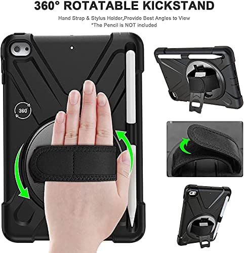 Gerutek Shockproof Case for iPad Mini 5/ Min 4 7.9 inch 2019/2015, Black — view 2