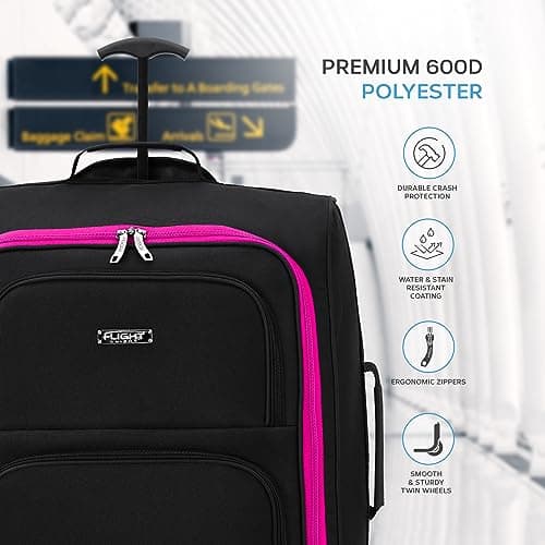 Flight Knight Carry On Cabin Suitcase easyJet (Overhead) Approved Large 2 Wheels Lightweight Bag Ideal for Airline Travel 56x45x25cm — view 4