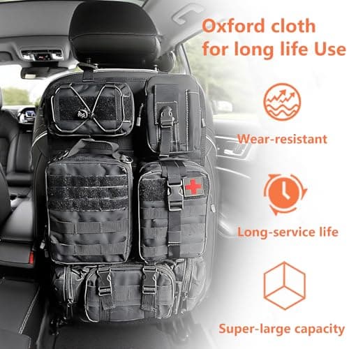 Tactical Car Seat Back Organizer,600D Oxford Waterproof for Car Truck SUV — view 2