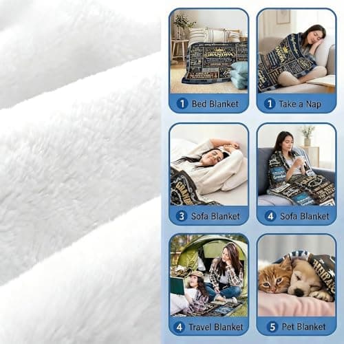 SIMDAO Grandad Birthday Gifts, Flannel Blanket 50"X60", Best Grandad Gift, Grandads Gifts From Grandchildren, Presents for Grandpa — view 3
