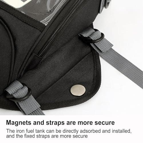 Motorcycle Tank Bag - Motorbike Bag with Bigger Window, Waterproof Magnetic Storage with Clear Pocket | Motorcycle Traveling Accessory for Phone Navigation GPS Travel Riding Gearss — view 5