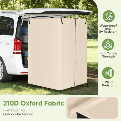 Yapasopu Car Tailgate Shower Tent, Outdoor Changing Room, 210D Hanging Privacy Curtain, Portable Waterproof Privacy Tent, Suitable for Camping, Beach, Travel, Boat Tent — view 4