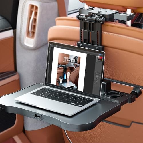 Car Seat Tray Foldable Back Seat Food Table for Kids, Rear Passenger Seat — view 3