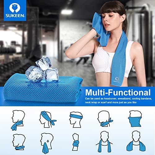 Sukeen Cooling Towel 4 Pack (40"x12"), Cooling Towels for Neck,Cool Down Towel,Soft Breathable for Golf,Sport,Running,Gym,Workout,Camping,Fitness,Workout & More Activities — view 3