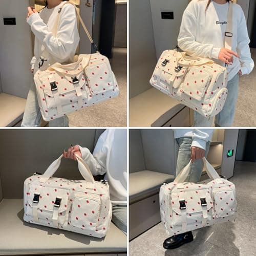 unisoul Corduroy Sports Gym Bag for Women Girls with Shoes Compartment — view 2