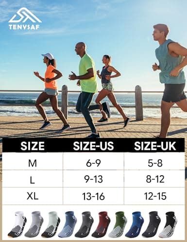 Lounwee Compression Ankle Running Socks: 360° Target Support for Arch — view 6