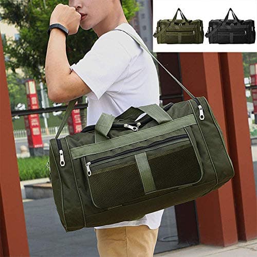 Holdfiturn Sports Duffle Bag Sports Gym Bag for Women Men Waterproof Large 40L Collapsible Training Sports with Shoulder Strap Holdall Overnight Weekend Travel Bag for Gym Travel Swimming Green — view 4