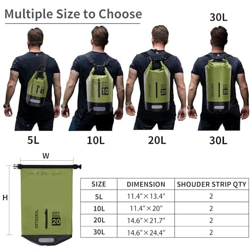 Blackace arteesol Waterproof Dry Bag 5L 10L 20L 30L Waterproof Bag with Long Adjustable Handle for Kayaking Boat Excursion Canoe/Fishing/Rafting/Swimming/Snowboarding — view 2