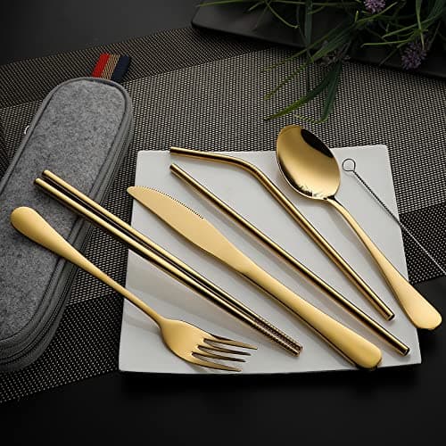 DEVICO Travel Cutlery Set, Stainless Steel Camping Cutlery Set for 1 — view 6