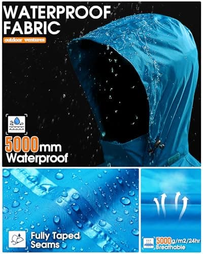 Outdoor Ventures Men's Waterproof Jackets Lightweight Windproof Raincoat — view 4