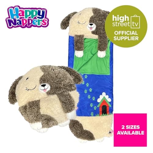 Happy Nappers Kids Sleeping Bag - Brown Dog Medium Size - Suitable for Children Aged 3 to 6 Years - Plush Toy, Comfy Sleeping Bag & Fluffy Pillow All in One — view 3