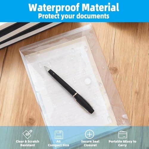 30 Pcs Plastic Wallets A6 Envelopes Files Clear Small Document Folders — view 6