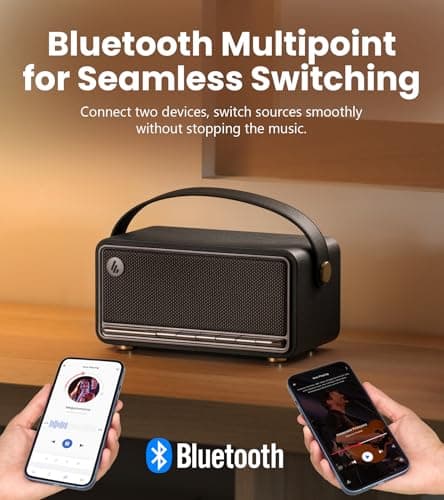 Edifier MP330 Portable Bluetooth Speaker with Hi-Res Audio 40W, Retro Black — view 4