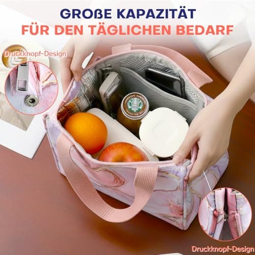 Jessonly Lunch Bag for Women Insulated Lunch Bag Thermal Food Bag with Zipper Lunch Cool Bag Lunch Box Tote Bag for Kids, Girls, Adults, School, Work, Picnic, Outdoor Travel — view 6