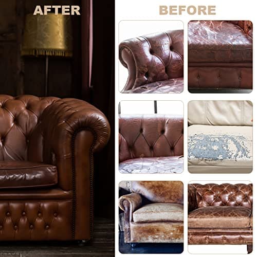 URAQT Leather Repair Kit, Vinyl Repair Kit 10 Colours, Leather Restorer for Sofas, Liquid Scratch Filler Formula Repairs for Leather Car Seats, Sofas, Furniture, Jackets, Bags, Belts, Suitcases — view 3