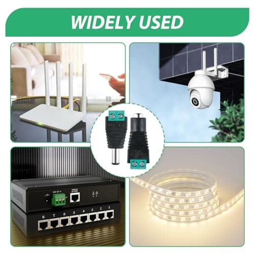 brileze 20 Pack DC Power 5.5 mm X 2.1mm 12V Male Female Jack Waterproof Connector Screw Terminal Adapter Socket Plug Barrel Power for CCTV Security Camera Led Light Strips — view 5