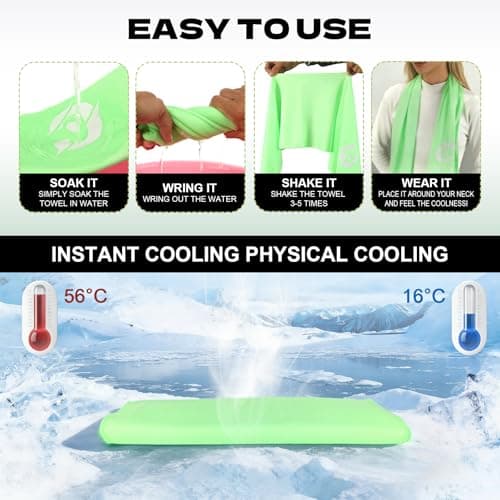 CSITE 4 Pack Cooling Towels (47"x12"cm) for Neck and Face, Ice Towel for Hot Weather, Soft Breathable Chilly Gym Towels, Microfiber Towel for Work Out, Yoga, Running, Camping & More Activities — view 2