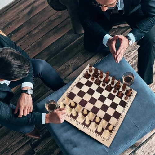 Wooden Chess, Checker and Backgammon, 3 in 1 Board Game Set, Classic Traditional Travel Night Toy and Game Gift Set for Kids Adults Senior Family — view 5