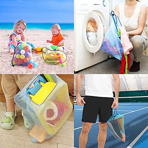 Geluode Nylon Mesh Bag,10 Pack Colorful Drawstring Mesh Stuff Sack 35x40 cm Multi Functional Storage Bag for Storage,Travel and Sports — view 6
