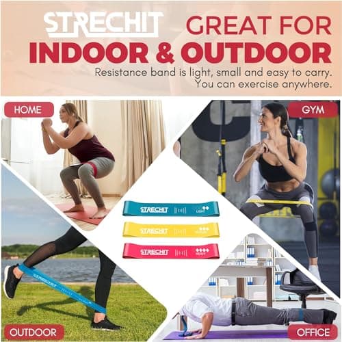 Resistance Bands for Men and Women with Different Resistance Levels for Shaping Legs & Glutes - Exercise Band for Gym, Yoga, Home Exercise, Workout with Carrying Bag & Posture Guide (3, Multi Colour) — view 4