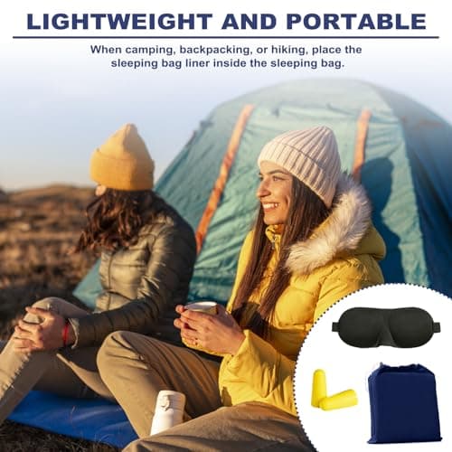 Sleeping Bag Liners Camping Sheets, Travel Sheet Hostels, 75× 210cm — view 5