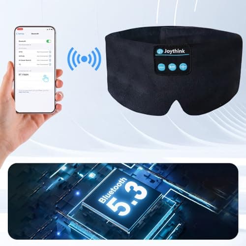 Joythink Bluetooth Headphones Sleep Mask Sleep Mask Silk Wireless Headphones Sleep Aids Eye Cover Lightweight Ergonomic Technology Gadgets for Adults Women Men — view 4