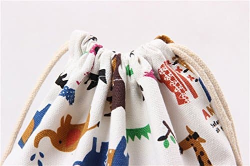 Amoyie Cotton Drawstring Bag 3pcs, Kids Storage Bag, Fabric Organiser Pouch — view 6