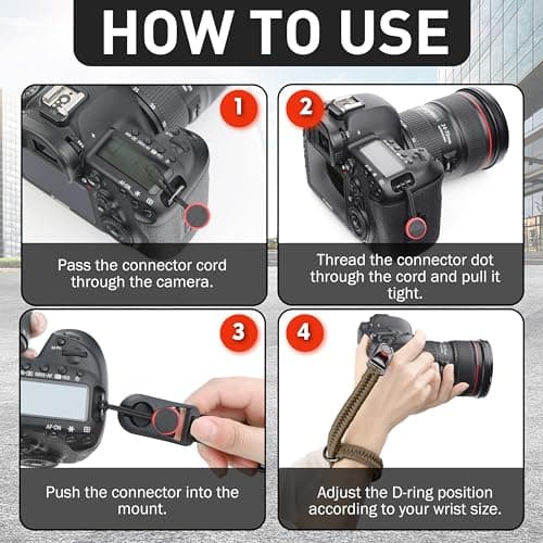 SUNYA Camera Wrist Strap for Photographers with Quick Release Buckle Paracord Rope Camera Hand Strap Compatible for DSLR or Mirrorless Camera — view 5