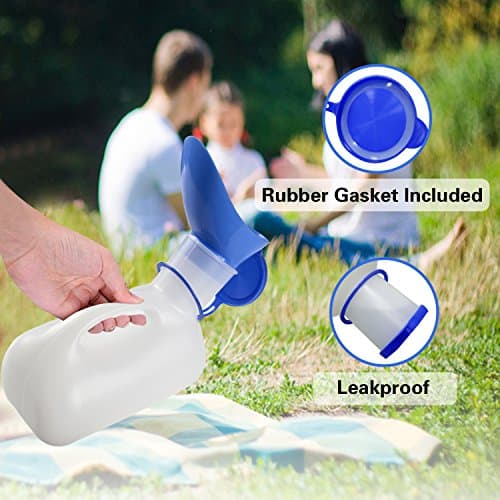 AWOKEN Unisex Potty Urinals for Car, Urine Bottles for Men and Women, Portable Pee Bottle, With a Lid and Funnel, Leakproof Toilet Urinals for Car,travel Camping,Blue and White,24*10cm(9*4 inches) — view 5