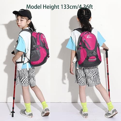 Bseash Small 15-20L Outdoor Hiking Backpack, Lightweight Waterproof Travel Daypack for Kids Girls Boys Camping Cycling Riding — view 6