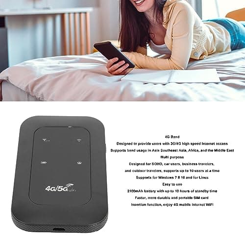 Cuifati 4G LTE Mobile WiFi Hotspot, Portable WiFi Router with SIM Card Slot, 4G Travel LTE Router Support 10 Devices Connection, Mini Mobile Hotspot for Travel Vacation Gathering — view 3
