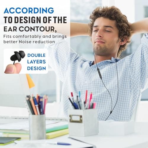 Hearprotek Sleep Earbuds, Soft Lightweight Earbuds Wired with Mic and Volume Control, Noise Reduction Sleep Headphones 3.5mm Tangle Free for Side Sleepers, Snoring, Travel, Meditation, Relaxation — view 4