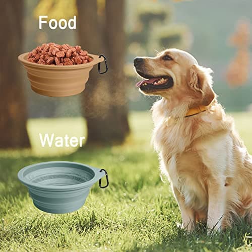 PetBonus 2-Pack Collapsible Dog Bowls, Portable Travel Dog Water Food Bowls — view 4