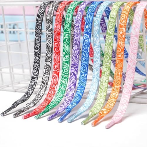 Elerevyo Flat Paisley Shoelaces for Sneakers Soft Shoestrings 1 Pair — view 3
