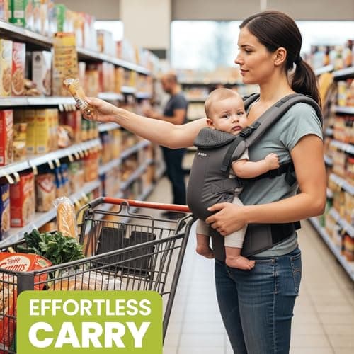 Polyester Baby Carrier- Adjustable Baby Carrier for Infants and Toddlers - Grey — view 6