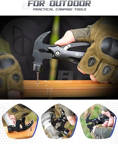 BIBURY Mini Hammer Multitool,Gifts for Men,Outdoor Accessories Camping Tool — view 3