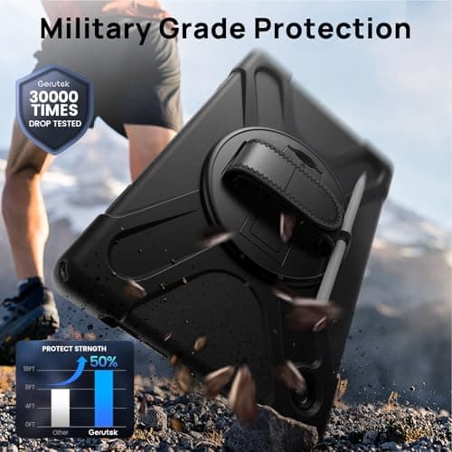 Gerutek Shockproof Case for Samsung Galaxy Tab A11 Plus 11 inch 2025, Black — view 3