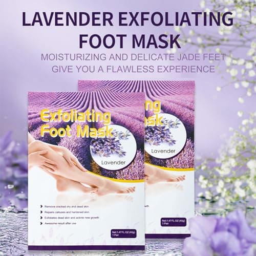 5 Pairs Foot Peel Mask for Hard Skin, Dead Skin Remover for Feet, Exfoliating Foot Mask with Lavender, Moisturising Socks to Repair Cracked Heels & Calluses, Hydrating for Soft Smooth Feet — view 2