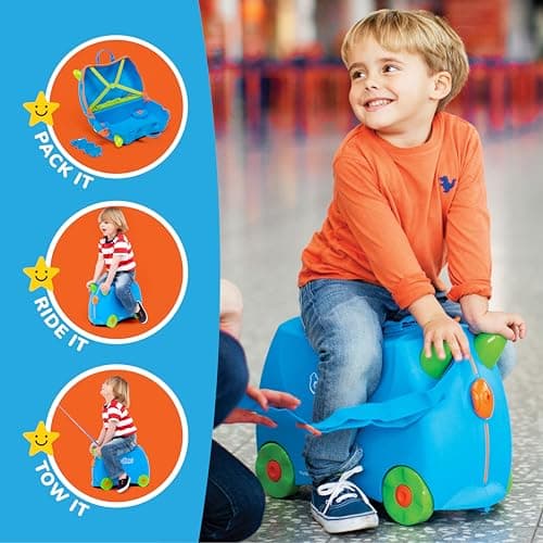 Trunki Children’s Ride-On Suitcase and Kid's Hand Luggage | Ideal Toy Gift for 3 Year Old Boys : Terrance (Blue) — view 3