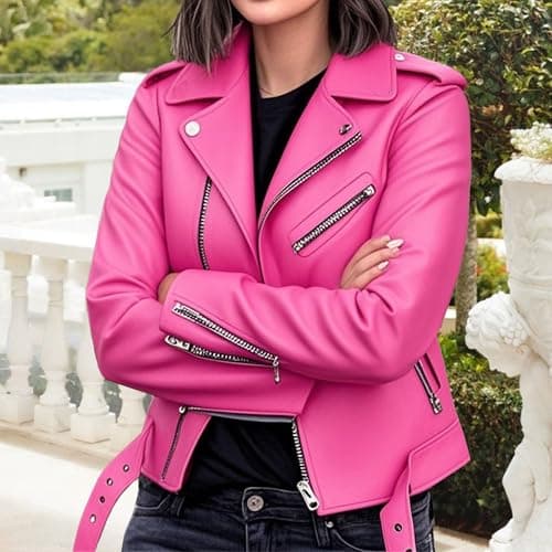 Faux Leather Jacket Women, Vegan Jackets Biker Motocycle Coat Zip Up Winter Outfits Clothes Y2k Tops 2025 — view 2