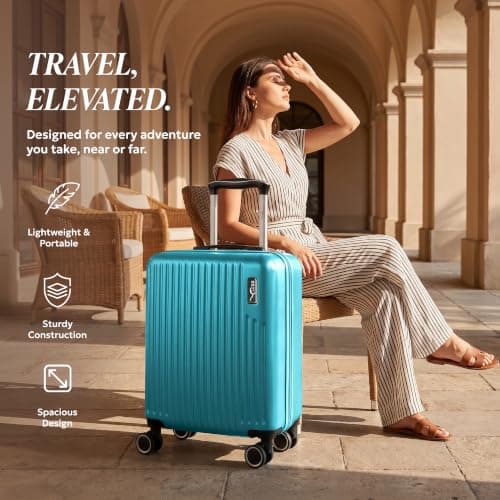 LUGG 15inch Vacay Suitcase ABS Luggage, Aluminium Trolley Handle, 360° Spinner Wheels, Water-Resistant & Durable Material - Airline Compatible (45 x 20 x 33cm) — view 2